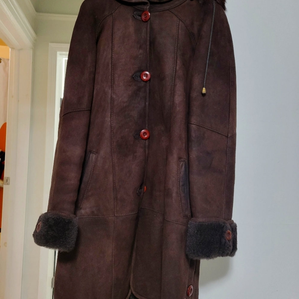 Genuine Suede and Fur Winter Coat